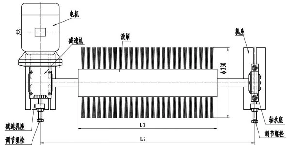 Brush Cleaner Belts Conveyor Brush Belt Cleaner Electric Rotary Conveyor Brush