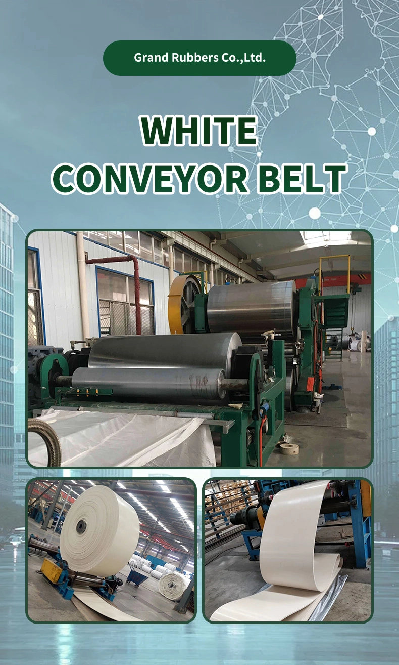 Wear Resistance Oil Resistant White Food Grade Light Duty Industrial Conveyor/Transmission Belting/Belt